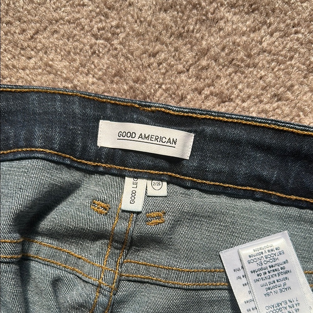 Good American Blue Straight Leg Jeans - Picture 5 of 8
